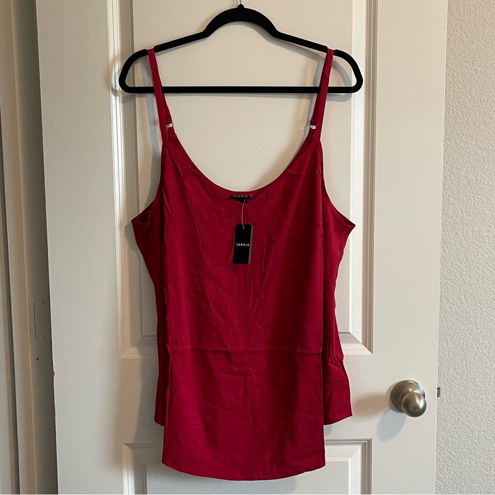 Torrid Red Ava Stretch Challis Cami, Sizes 1X-4X NWT